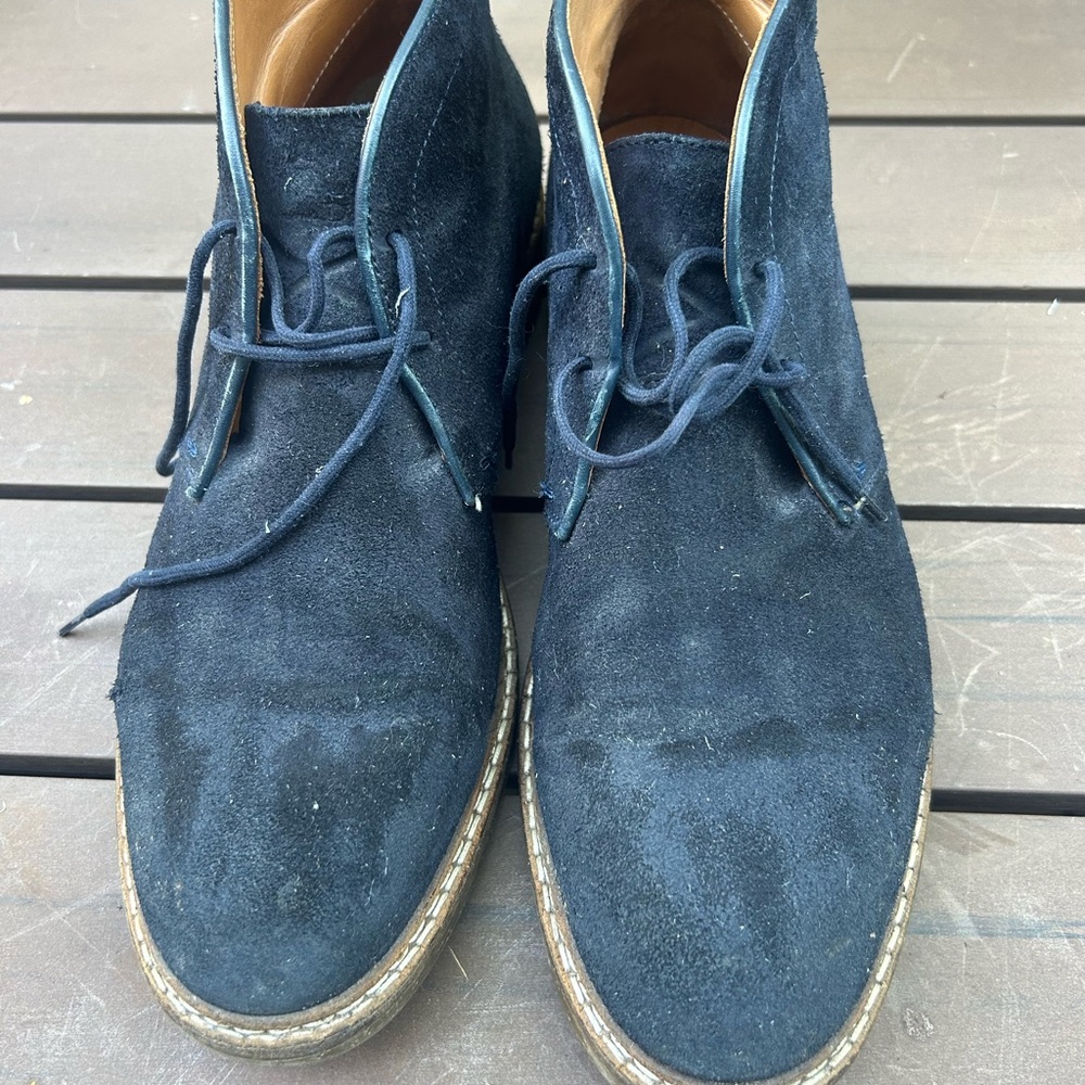 Massimo Dutti navy Chukka Boots Suede Minimalist Design